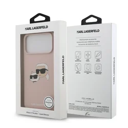 Telefontok iPhone 17 Pro Max - Karl Lagerfeld és Choupette Head - MagSafe kompatibilis pink hátlap tok-6