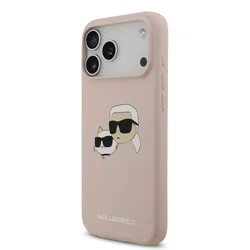 Telefontok iPhone 17 Pro - Karl Lagerfeld és Choupette Head - MagSafe kompatibilis pink hátlap tok-1