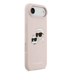 Telefontok iPhone 17 Air - Karl Lagerfeld és Choupette Head - MagSafe kompatibilis pink hátlap tok-3