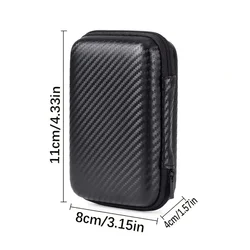 Digitális kiegészítő tároló tok - fekete carbon mintás, cipzáras-1