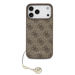 Telefontok iPhone 17 Pro - Guess 4G Charm Tone on Tone Barna hátlap tok-1