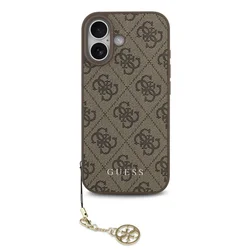 Telefontok iPhone 17 - Guess 4G Charm Tone on Tone Barna hátlap tok-1