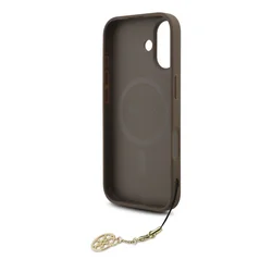 Telefontok iPhone 17 - Guess 4G Charm Tone on Tone Barna hátlap tok-4
