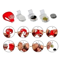 Biciklis kiegészítő: Kerékpár első/hátsó lámpa, fehér és piros fényű-2