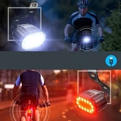 Biciklis kiegészítő: Kerékpár LED-es első/hátsó lámpa szett, újratölthető-5