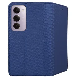 Telefontok Xiaomi Redmi 15 4G/LTE - kék mágneses szilikon keretes könyvtok-2