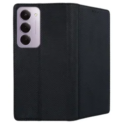 Telefontok Xiaomi Redmi 15 4G/LTE - fekete mágneses szilikon keretes könyvtok-2