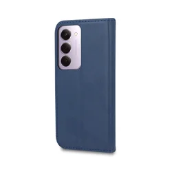 Telefontok Xiaomi Redmi 15 4G / 5G - Smart Magnetic kék szilikon keretes mágneses könyvtok-2