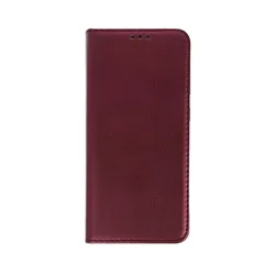 Telefontok Xiaomi Redmi 15 4G/LTE - Smart Magnetic burgundy szilikon keretes mágneses könyvtok-1
