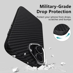 Telefontok iPhone 17 - Carbon MagSafe kompatibilis fekete/ezüst szilikon hátlap tok-4