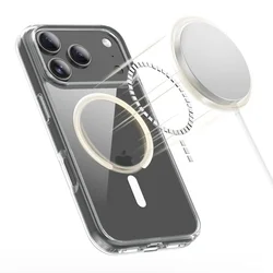 Telefontok iPhone 17 Pro Max - Tech-Protect Flexair Hybrid - MagSafe kompatibilis átlátszó műanyag hátlap tok, szilikon kerettel-1