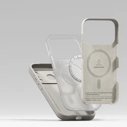 Telefontok iPhone 17 Pro Max - RINGKE Silicone Magnetic Magsafe - bézs hátlap tok-5