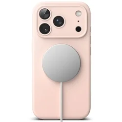 Telefontok iPhone 17 Pro - RINGKE Silicone Magnetic Magsafe - púder pink hátlap tok-1