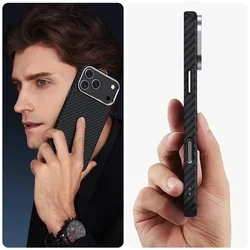 Telefontok iPhone 17 Pro - Carbon MagSafe kompatibilis fekete/ezüst szilikon hátlap tok-3