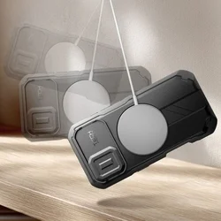 Telefontok iPhone 17 - Tech- Protect Kevlar Pro - átlátszó előlap + plexi fekete hátlapi 360°-os tok, kitámasztható-3