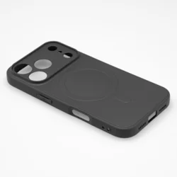 Telefontok iPhone 17 Pro Max - MagSafe kompatibilis fekete szilikon hátlap tok-1