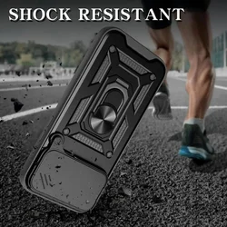 Telefontok iPhone 17 Pro - Camshield - fekete szilikon tok, kitámasztó ujjgyűrűvel, csúsztatható kameravédővel ﻿-3