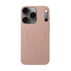 Telefontok iPhone 17 Pro - MagSafe kompatibilis púder pink szilikon hátlap tok-1
