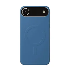 Telefontok iPhone 17 Air - MagSafe kompatibilis kék szilikon hátlap tok-1