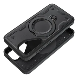 Telefontok Samsung Galaxy S25 FE - FROST ARMOR fekete szilikon tok, kitámasztó ujjgyűrűvel-5