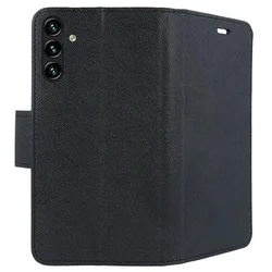 Telefontok Samsung Galaxy A17 5G - FANCY fekete szilikon keretes könyvtok-2