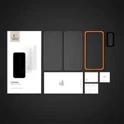 Üvegfólia Samsung Galaxy A17 - TECH-PROTECT Supreme - 2 db üvegfólia + 1db fekete keretes kamera védőkeret-2