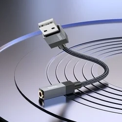 Adapter: Hoco UPA32D - USB / AUX (jack) adapter, fekete, 15 cm-3