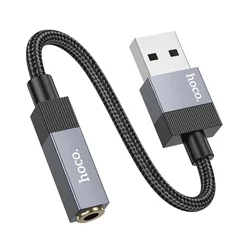 Adapter: Hoco UPA32D - USB / AUX (jack) adapter, fekete, 15 cm-2