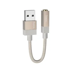 Adapter: Hoco UPA32D - USB / AUX (jack) adapter, arany, 15 cm-2