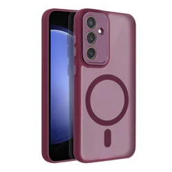 Telefontok Samsung Galaxy A17 5G - Variete MagSafe kompatibilis áttetsző műanyag hátlap tok, lila szilikon kerettel-1