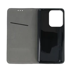 Telefontok Xiaomi Redmi 15C - Smart Magnetic fekete szilikon keretes mágneses könyvtok-3