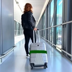 Kiegészítő tartozék: Tépőzáras bőrönd pánt, zöld-3