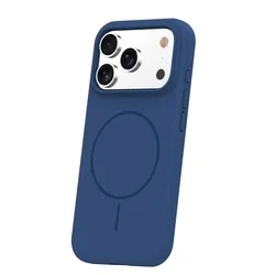 Telefontok iPhone 17 Pro Max - Thin Mag - MagSafe kompatibilis kék szilikon hátlap tok-1