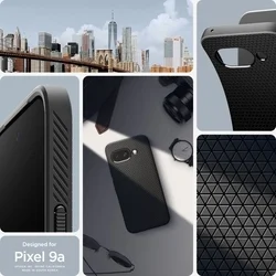 Telefontok Google Pixel 9a - SPIGEN Liquid Air matt fekete hátlap tok-5