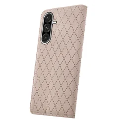 Telefontok Samsung Galaxy S25 FE - Smart Caro - bézs mágneses könyvtok-1