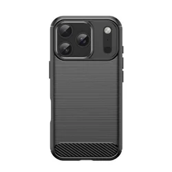 Telefontok iPhone 17 Pro - Carbon Fiber - fekete szilikon hátlap tok-3