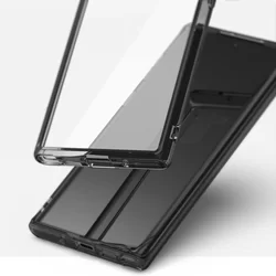 Telefontok Samsung Galaxy NOTE 10+ (NOTE 10 Plus) - Ringke Fusion átlátszó hibrid tok fekete kerettel-1