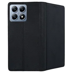 Telefontok Xiaomi 15T 5G - fekete mágneses szilikon keretes könyvtok-2