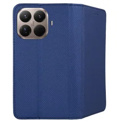 Telefontok Xiaomi 15T Pro 5G - kék mágneses szilikon keretes könyvtok-2