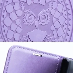 Telefontok Xiaomi Redmi 15C - MEZZO bagoly mintás lila mágneses szilikon keretes könyvtok-5