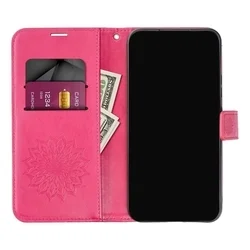 Telefontok Xiaomi Redmi 15C - MEZZO mandala mintás magenta mágneses szilikon keretes könyvtok-2