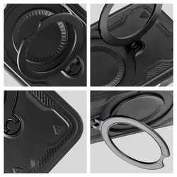 Telefontok Google Pixel 9a 5G - FROST ARMOR fekete szilikon tok, kitámasztó ujjgyűrűvel-2