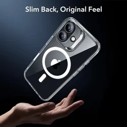 Telefontok iPhone 17 - ESR CLASSIC HYBRID HALOLOCK MagSafe átlátszó hátlap tok + fekete keretes ÜVEGFÓLIA + felhelyezést segítő keret-3