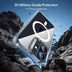 Telefontok iPhone 17 - ESR CLASSIC HYBRID HALOLOCK MagSafe átlátszó hátlap tok + fekete keretes ÜVEGFÓLIA + felhelyezést segítő keret-7