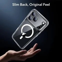 Telefontok iPhone 17 Pro Max - ESR CLASSIC HYBRID HALOLOCK MagSafe átlátszó hátlap tok + fekete keretes ÜVEGFÓLIA + felhelyezést segítő keret-4