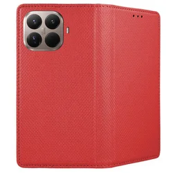 Telefontok Xiaomi 15T Pro 5G - piros mágneses szilikon keretes könyvtok-2