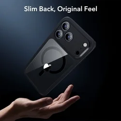 Telefontok iPhone 17 Pro Max - ESR CLASSIC HYBRID HALOLOCK MagSafe átlátszó / fekete hátlap tok + fekete keretes ÜVEGFÓLIA + felhelyezést segítő keret-2