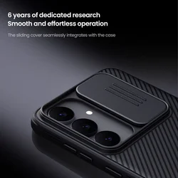 Telefontok Samsung Galaxy S25 FE - Nillkin csúsztatható kameravédős fekete hátlap tok, beépített mágnessel ﻿-3