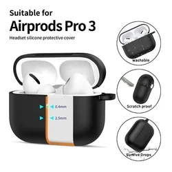 AirPods Pro 3 tartó - Tech- Protect Hook - fekete szilikon AirPods Pro 3 tok-3