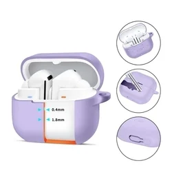 Samsung Galaxy Buds 3 / 3 FE / 3 Pro tartó - lila szilikon karabinerrel-1